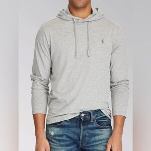 Polo Ralph Lauren Solid Hooded Gray Tee Shirt SZ XXL